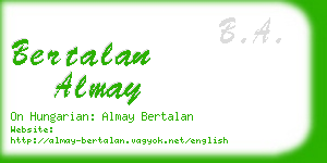 bertalan almay business card